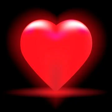 Bright red heart on a black background Ilustración de archivo