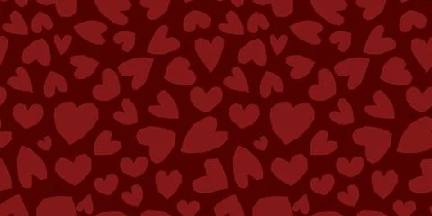 Bright red hearts devilish pattern Stock Illustration