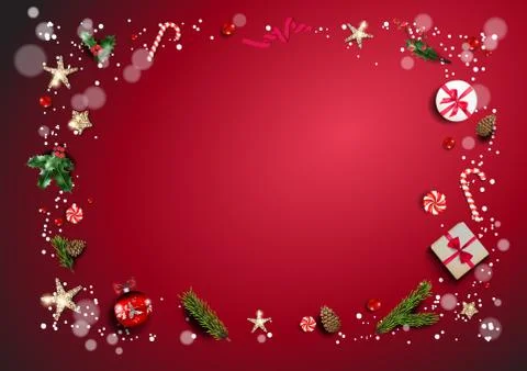 Bright red holiday frame Stock Illustration