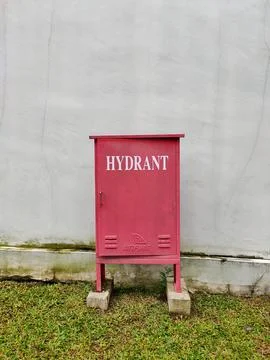 Bright Red Hydrant Box: Essential Fire Safety Stock Photos