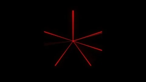 Bright red laser beams moving in black studio Stock Footage 83997142