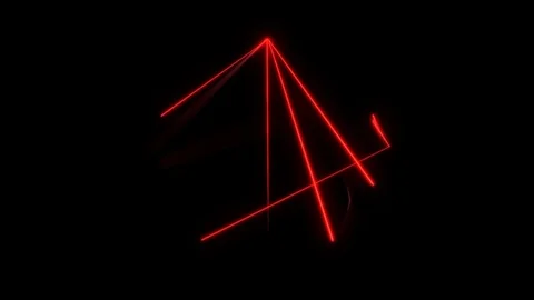 Bright red laser beams moving in black studio Stock Footage 83997305