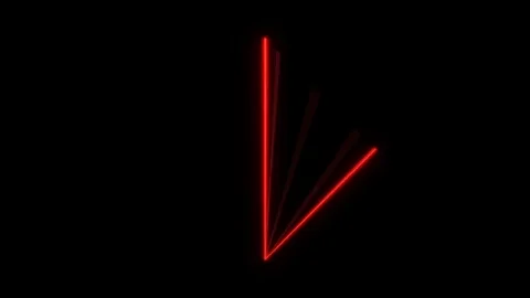 Bright red laser beams moving in black studio. Dance club lights. Stock Footage 83997398