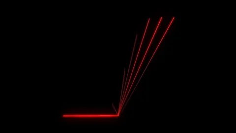 Bright red laser beams moving in black studio. Dance club lights. Stock Footage 83997428