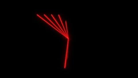 Bright red laser beams moving in black studio. Dance club lights. Stock Footage 83997451