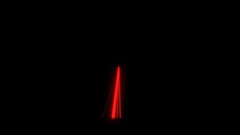Bright red laser beams moving in black studio. Dance club lights. Stock Footage 84256616