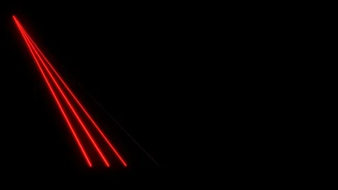 Bright red laser beams moving in black studio. Dance club lights. Stock Footage 84256629