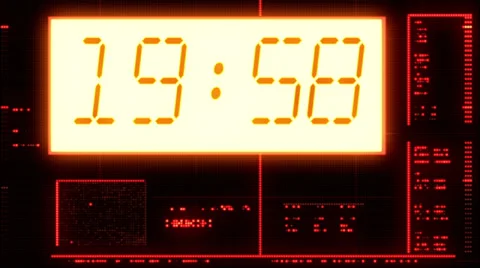 Bright red LED countdown timer, processing digital data, glowing Stock Footage 29705438