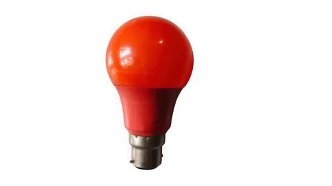 Bright red led light bulb glowing Stock Photos
