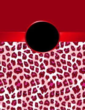 Bright Red Leopard Print with Rosette Stock Illustration