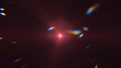 Bright red light flare with lens reflections and streaks Stock Illustration