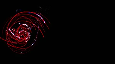 Bright red lines flying fast in black background Stock Footage 138555014