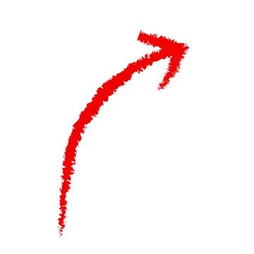 Bright red marker arrow pointing right direction. red png arrow isolated on Stock Illustration