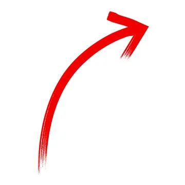 Bright red marker arrow pointing right direction. red png arrow isolated on Stock Illustration