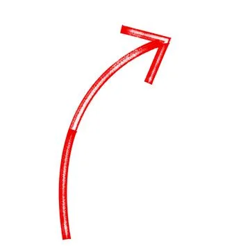 Bright red marker arrow pointing right direction. red png arrow isolated on Stock Illustration