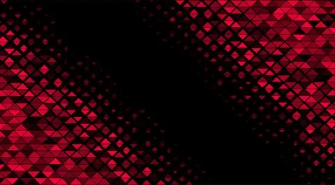 Bright red minimal mosaic triangles abstract geometry background Stock Illustration