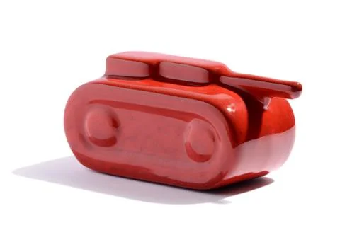 Bright red model tank Stock Photos