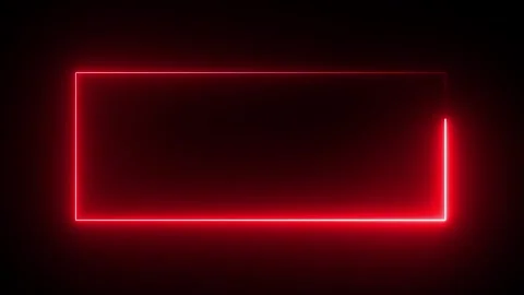 Bright Red Neon Rectangle Border on Dark animation Background frame 库存影片 321855683