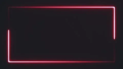 Bright red neon rectangle frame at the screen edge formed by a couple of moving 스톡 일러스트