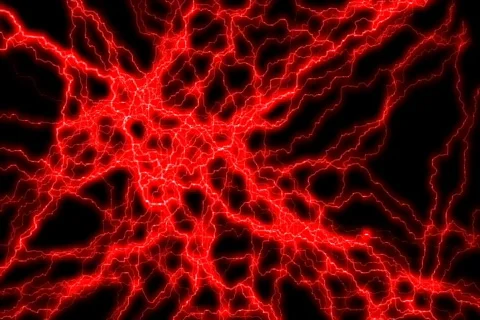 Bright Red Neural Activity Stock Footage 65283