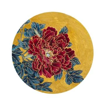 Bright red peony Stock Illustration