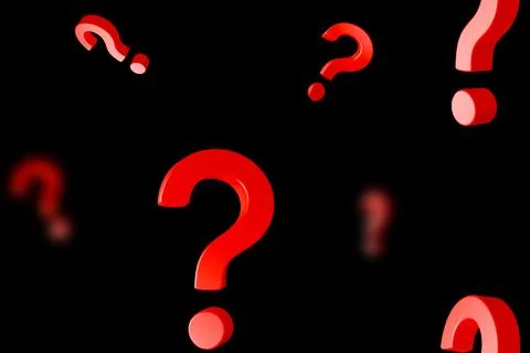 Bright red question marks are arranged in a seamless pattern against a soli.. 스톡 사진