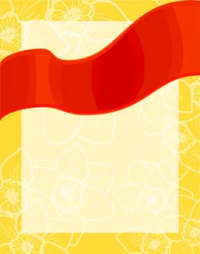 Bright red ribbon, spring background Stock Illustration