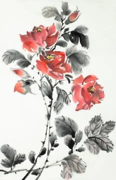 Bright red rose Stock Illustration