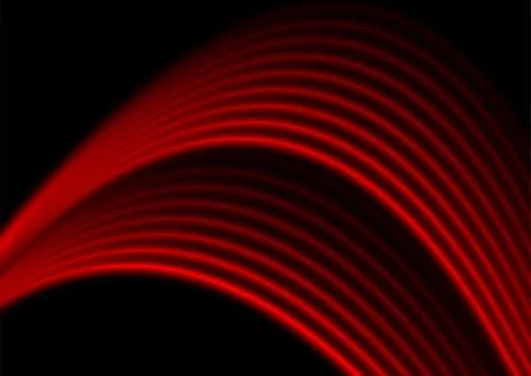 Bright red smooth wavy lines abstract modern background Stock Illustration