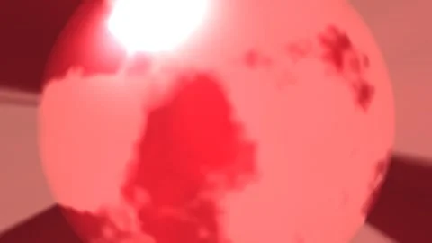 Bright red sphere with light rays in a simple abstract Stock Footage 338035425