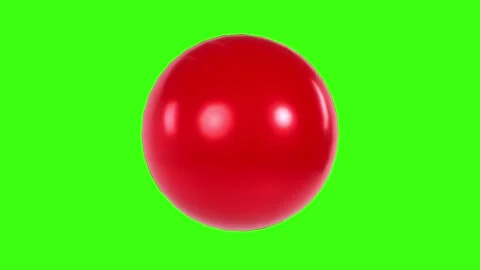 Bright red sphere rotating against a vibrant green background Stock Footage 287011960