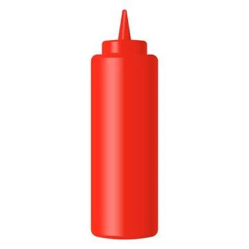 This is a Bright Red Squeeze Bottle, perfect for serving condiments and del.. Stock Illustration