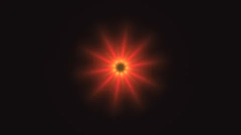 Bright red star burst on dark background with glowing edges Stock Footage 338296070