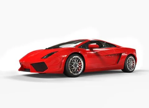Bright Red Supercar Stock Illustration