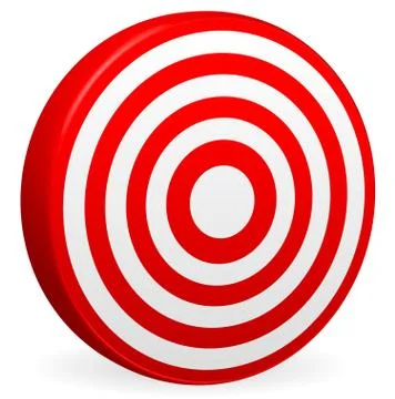 Bright Red Target Vector Render. Bullseye Icon. Element for Accuracy, Aims, A Illustrazione stock