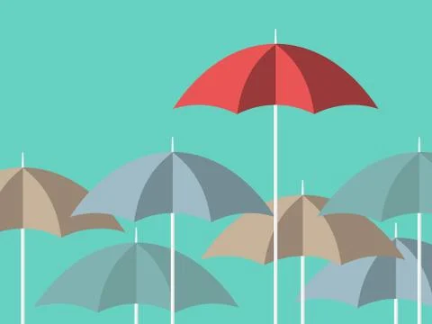 Bright red unique umbrella Stock Illustration
