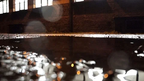 Bright reflects on water by night Stock Footage 99010355