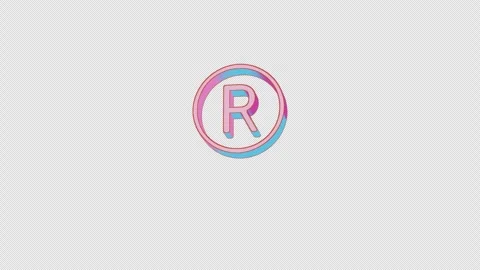 Bright registered icon is jumping merrily. Retro style. Alpha channel black. Stock Footage 253412014