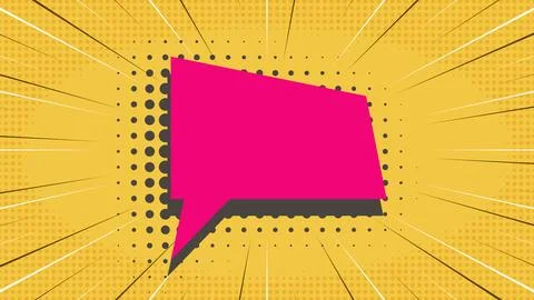 Bright retro banner with speech bubble on halftone background Stock Illustration