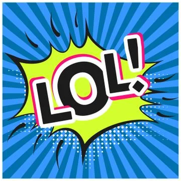 Bright retro comic speech bubble with LOL text Stock Illustration