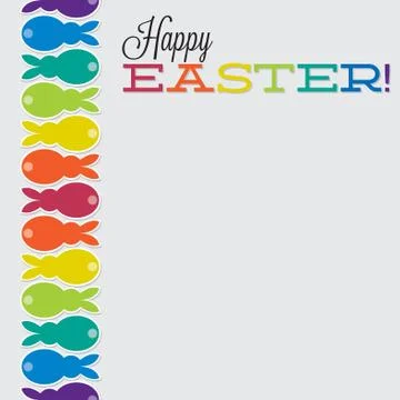 Bright retro Happy Easter card in vector format. Illustrazione stock