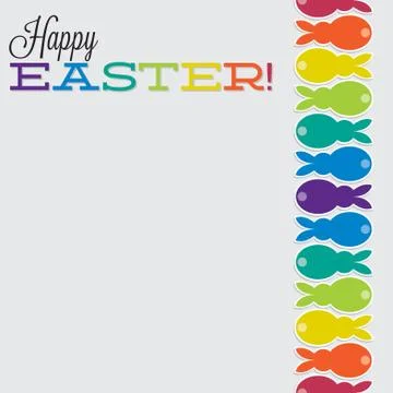 Bright retro Happy Easter card in vector format. Stock Illustration