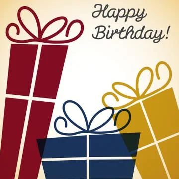 Bright retro present card in vector format. Stock Illustration