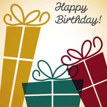 Bright retro present card in vector format. Stock Illustration