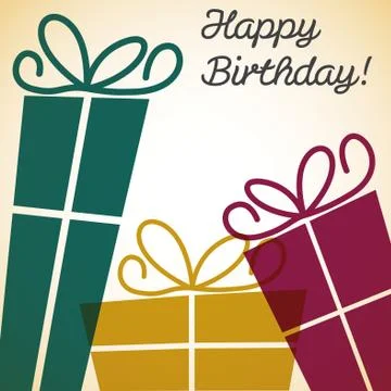 Bright retro present card in vector format. Stock Illustration