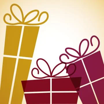 Bright retro present card in vector format. Stock Illustration