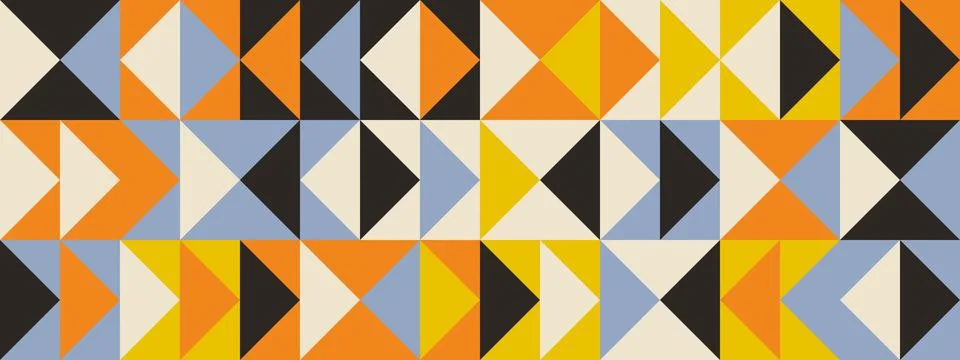 Bright retro triangle seamless pattern. Abstract geometric mid century Illustrazione stock
