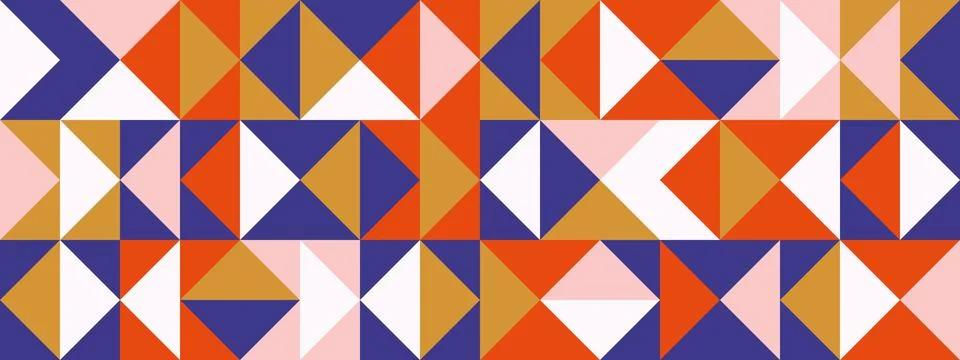 Bright retro triangle seamless pattern. Abstract geometric mid century 스톡 일러스트