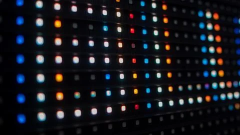 Bright RGB led elements close-up shoot with shallow depth of field Stock Photos