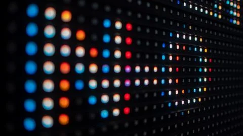 Bright RGB led elements close-up shoot with shallow depth of field Stock Photos